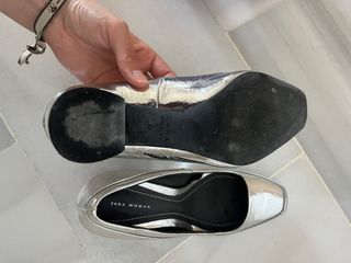 Tacones Zara plateados