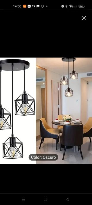 Lámpara colgante metal - 3 luces