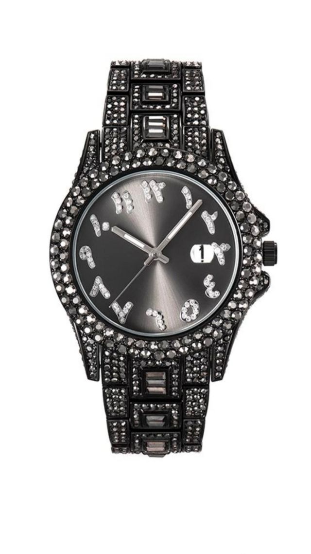 Orologio watch ice nero black arabic number trap