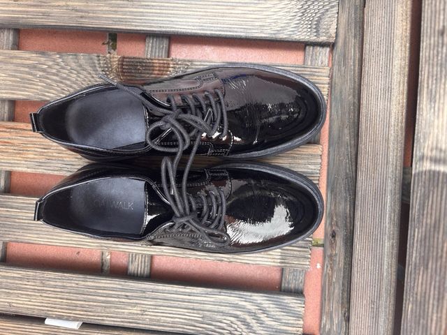 Zapatos Oxford Charol Negro - Talla 38 Impecables