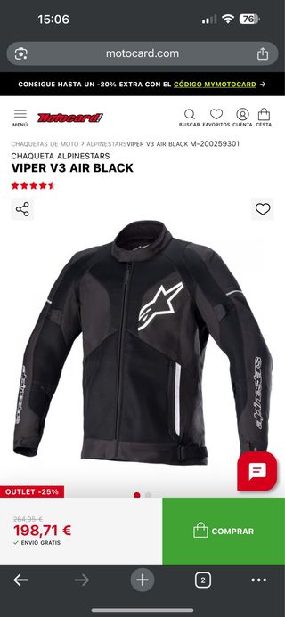chaqueta alpinestars viper v3 talla 3XL