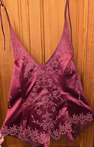 Vestido-Conjunto de fiesta: Falda y top rojo