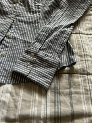 Camicia a righe azzurre e argento Oltre