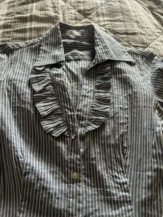 Camicia a righe azzurre e argento Oltre