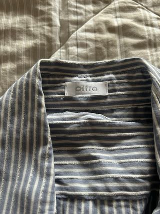 Camicia a righe azzurre e argento Oltre