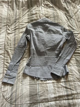 Camicia a righe azzurre e argento Oltre