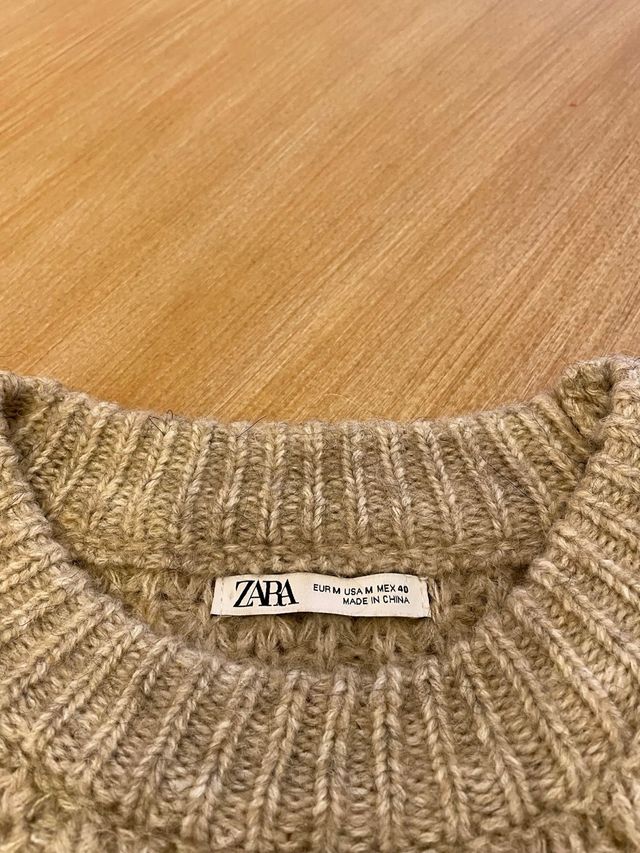 Jersey de lana Zara beige