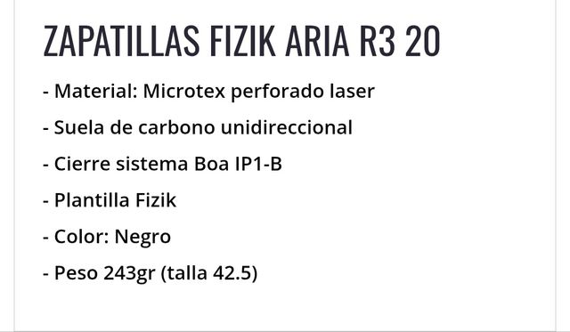 Zapatillas bici Fizik R3 Aria CARBONO!