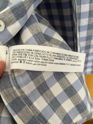 Camisa Massimo Dutti cuadros azul gris