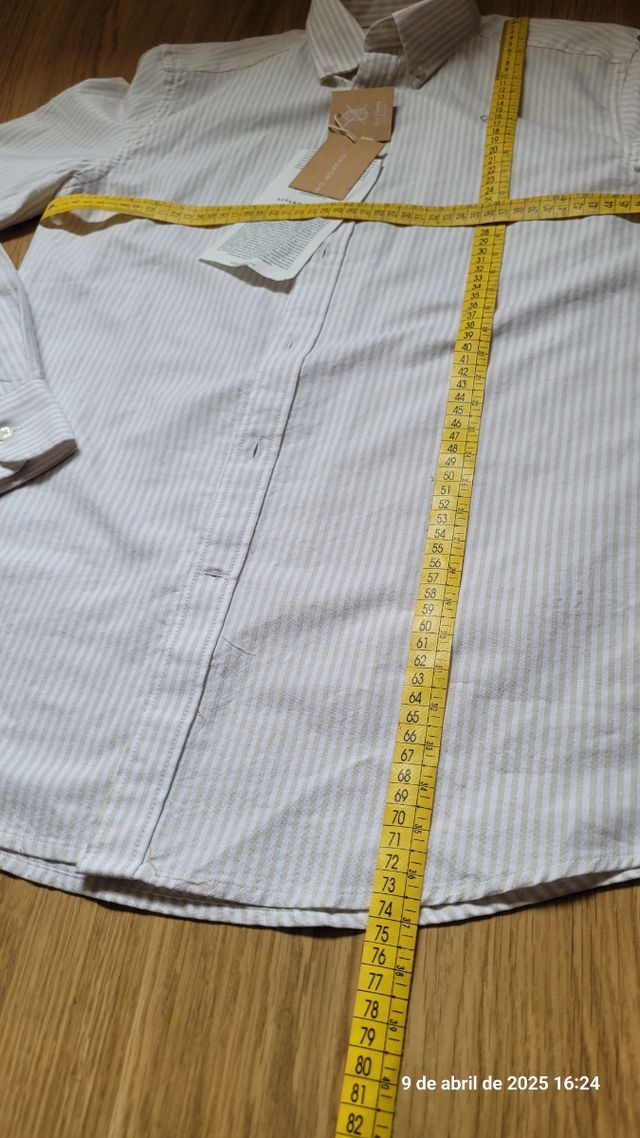 Camisa rayas blancas y beige Talla: 38