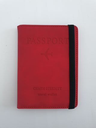 Cartera viaje para pasaporte documentación [Rojo]