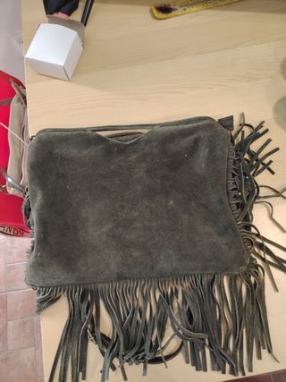 Bolso flecos verde oliva