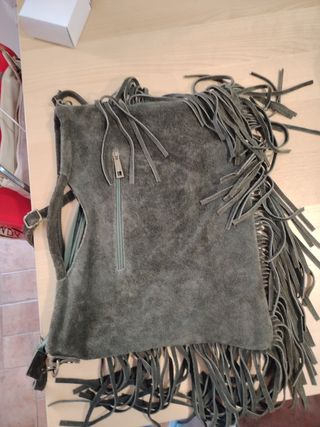 Bolso flecos verde oliva