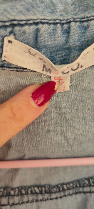 Blusa denim sin mangas