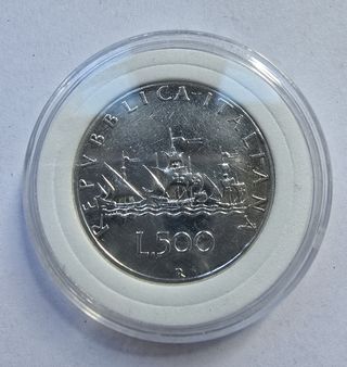 500 lire Argento Caravelle 1958 KM# 98