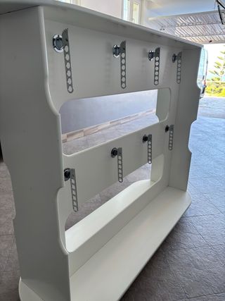 Mueble colgador ropa , comercio, lacado blanco