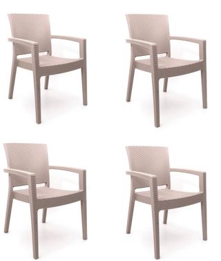 Set da 4 Sedie in Polyrattan Impilabili