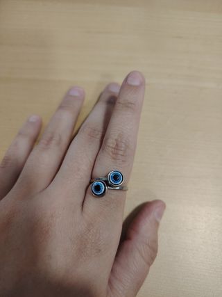 Anillo Acero Azul - Ojo Turco