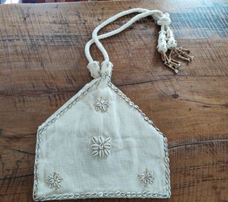 Borsa spiaggia beige-bianca