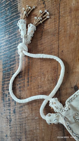 Borsa spiaggia beige-bianca