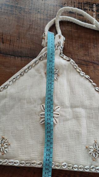 Borsa spiaggia beige-bianca