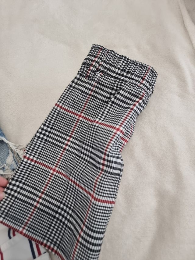 3 Faldas mujer XS/34 - Vaquero, cuadros, rayas