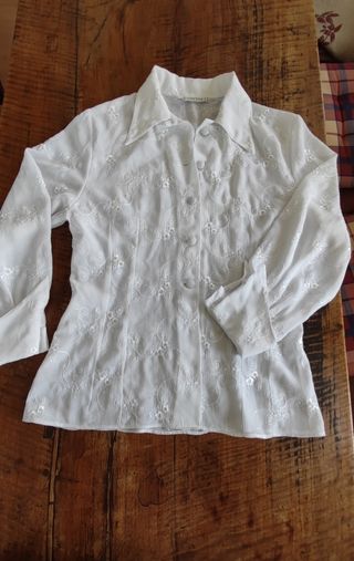 Blusa Swish bianca ricamata