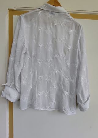Blusa Swish bianca ricamata