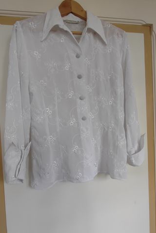 Blusa Swish bianca ricamata