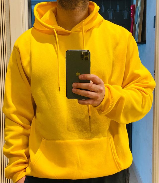 Felpa gialla tg. L in Pile (molto calda)