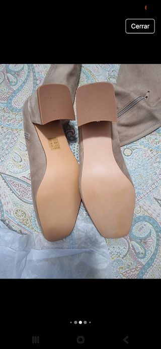 Botas ante beige, talla 40
