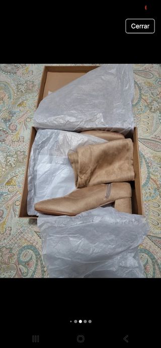 Botas ante beige, talla 40