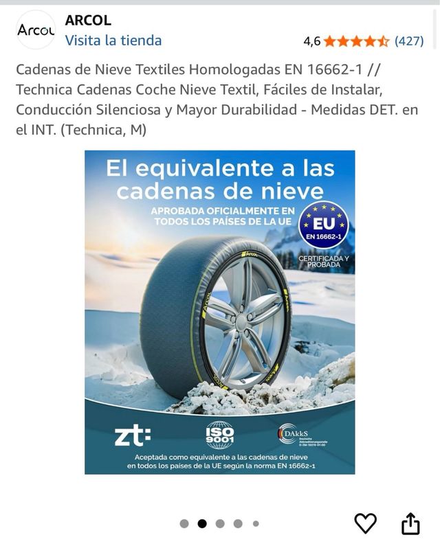 Cadenas Nieve Textil Arcol M