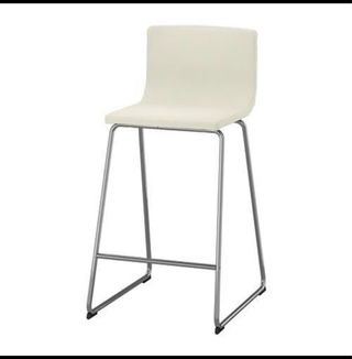 IKEA Sgabello in pelle BERNHARD Cromo / Mook bianco