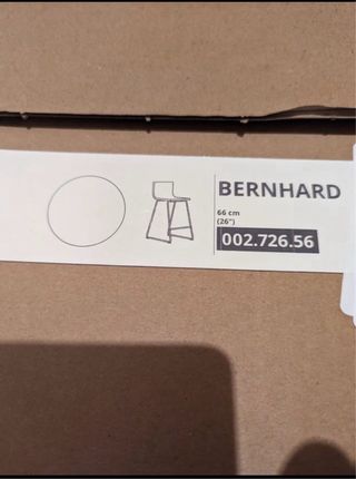 IKEA Sgabello in pelle BERNHARD Cromo / Mook bianco