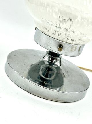 Lampada Da Tavolo Design Anni 70 Murano e Metallo