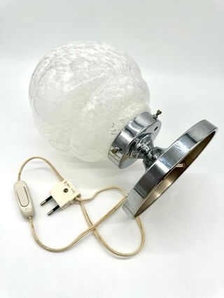 Lampada Da Tavolo Design Anni 70 Murano e Metallo