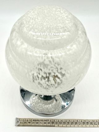 Lampada Da Tavolo Design Anni 70 Murano e Metallo