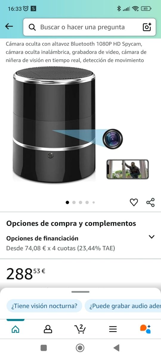 Altavoz Bluetooth cámara oculta