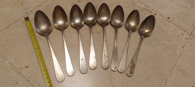 Lote 8 cucharas alpaca cubiertos