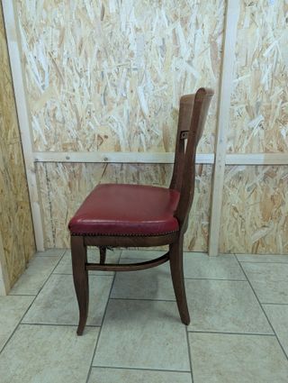 Sedia sedie in legno con seduta in pelle