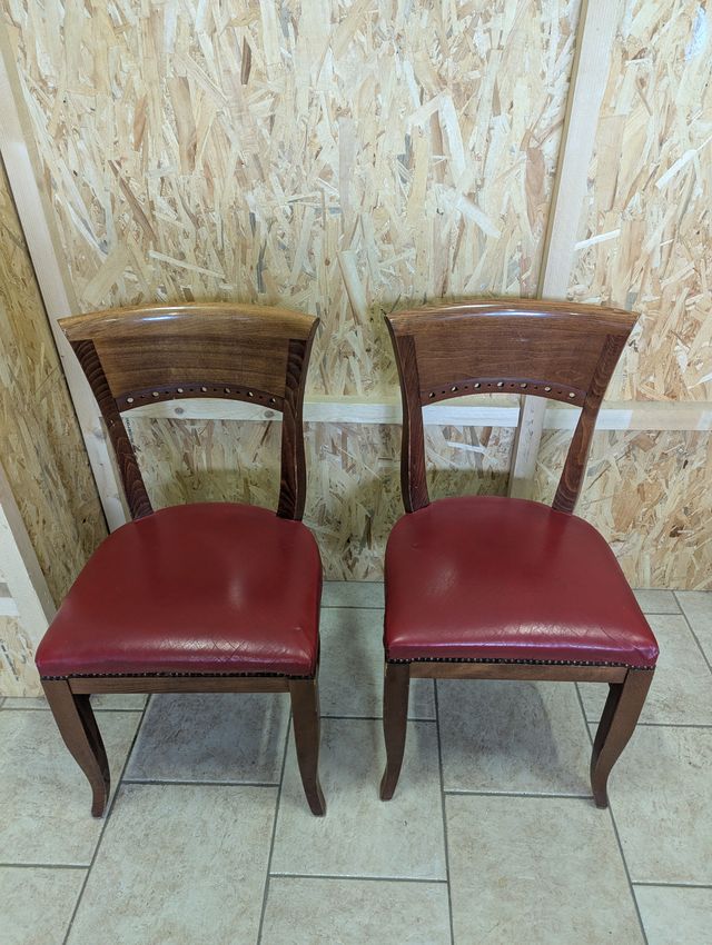 Sedia sedie in legno con seduta in pelle