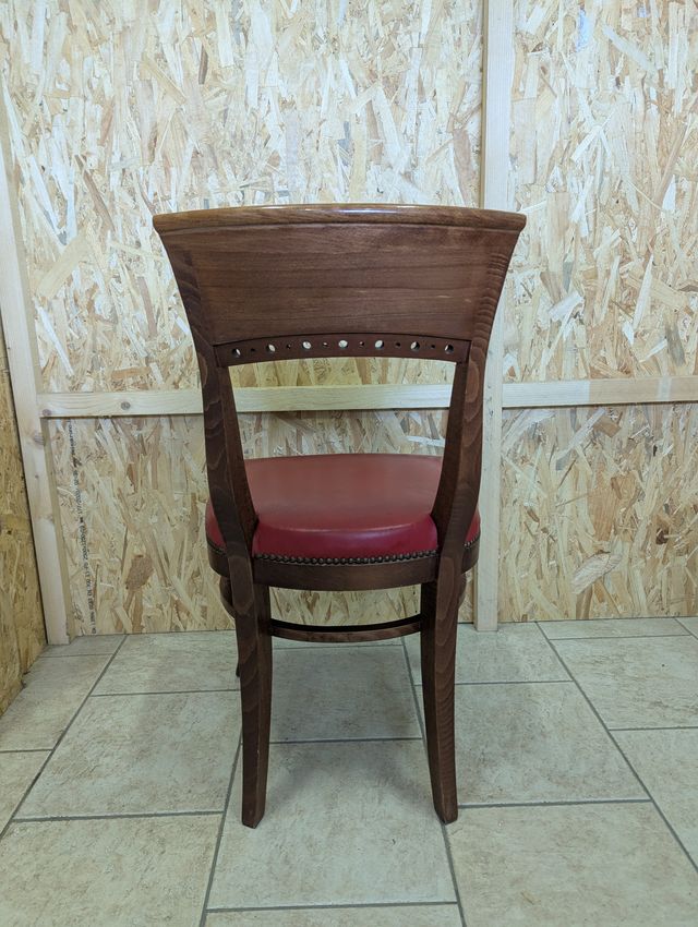 Sedia sedie in legno con seduta in pelle