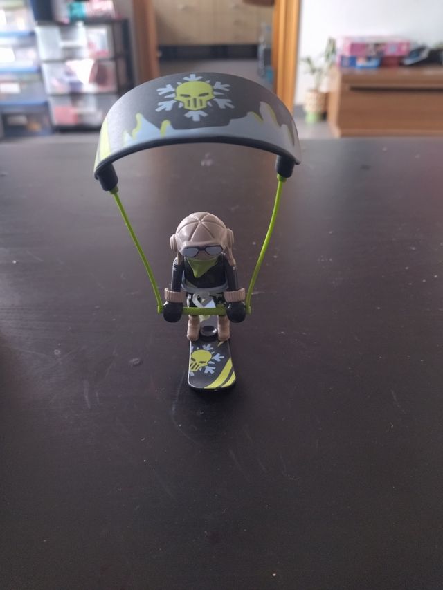 Playmobil Espacial: Nave, esquiador y paracaidista