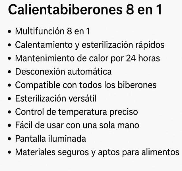 Esterilizador/Calor/Descongelar Garrafas 8 em 1