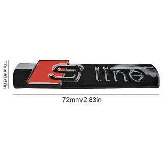 Emblema metal adhesivo,logo SLine Audi.Color negro