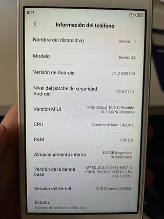 Xiaomi Redmi 4A dorado