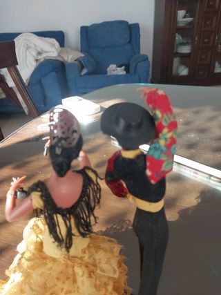 Preciosa pareja de flamencos antiguos ma