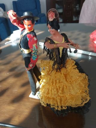 Preciosa pareja de flamencos antiguos ma