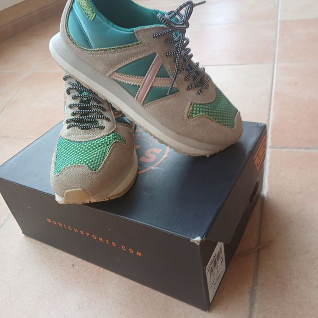 Zapatillas Munich - Deportivas Beige/Verde - Talla